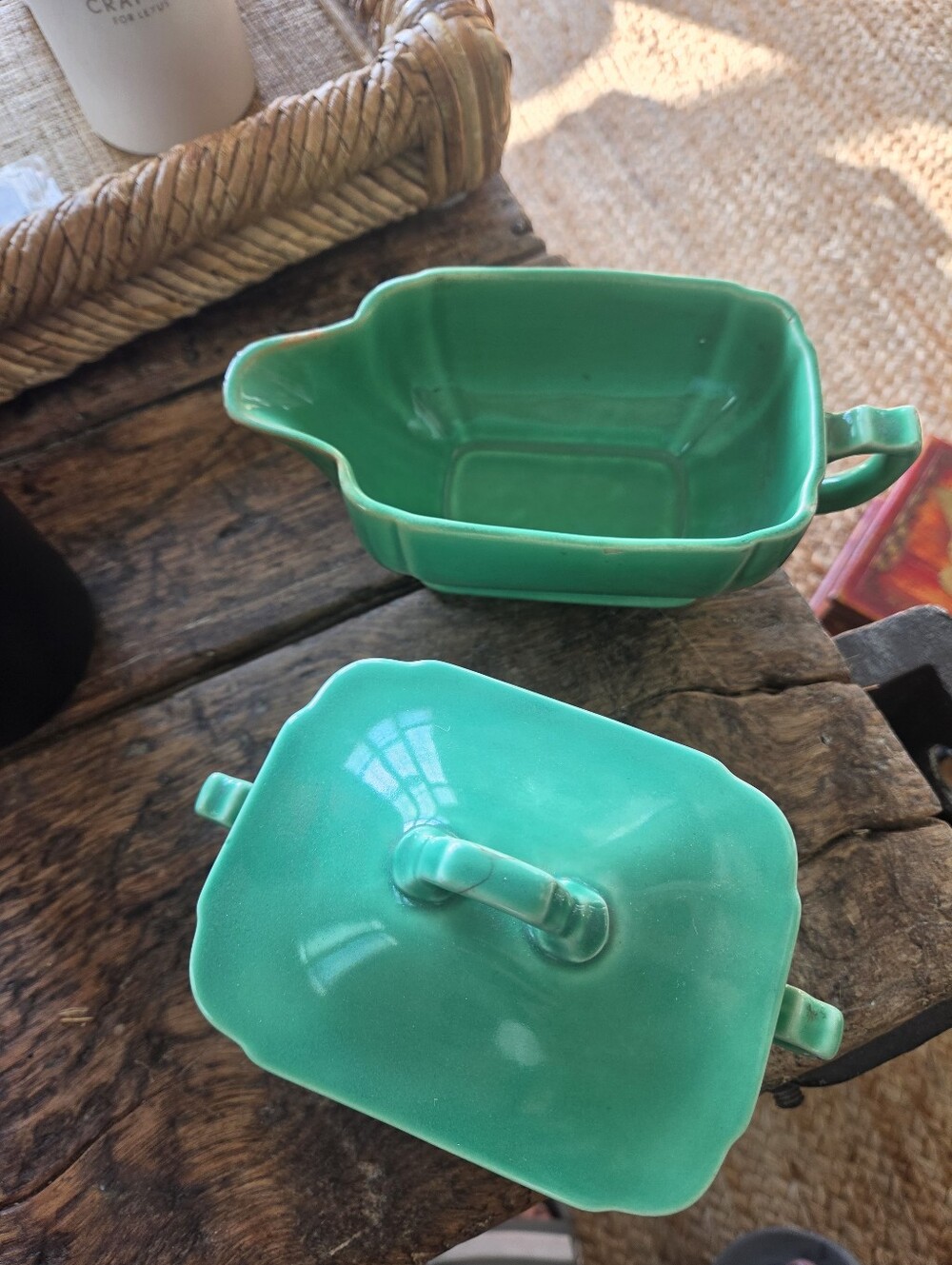 Vintage Sugar And Creamer Ceramic Set